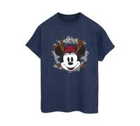 Disney Minnie Mouse Reindeer Cotton Boyfriend T-Shirt In Navy Navy M