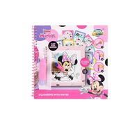 Disney Minnie Mouse Reusable Water Colouring Book for Ages 3+ with Refillable Water Pen, 12 Colouring Pages, Gifts and Educational Toys