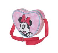 Disney Minnie Mouse Ribbon-Casual Heart Shoulder Bag, Pink, 21 x 15.5 cm