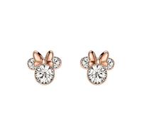 Disney Minnie Mouse Rose Gold Silver Plated Crystal Stud Earrings Clear