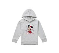 Disney Minnie Mouse Santa For Christmas Youth Kids Pull-Over Hoodie, Athletic Heather in Grey | Size: 5-6 Years Disney Grey 5-6 Years