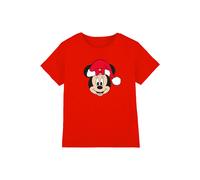 Disney Minnie Mouse Santa Hat Kids T-Shirt, Red | Size: 7-8 Years Disney Red 7-8 Years