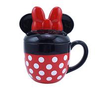 Disney Minnie Mouse Shaped Mug with Lid - Minnie Mouse Mug - 3D Mug - Office Mug Gifts