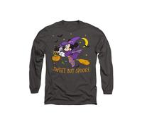 Disney Minnie Mouse Spooky Witch Long Sleeve T-Shirt, Charcoal | Size: Large Disney Charcoal L