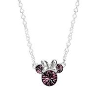 Disney Jewellery Disney Minnie Mouse Sterling Silver CZ February Birthstone Necklace 0.9cm, 18"