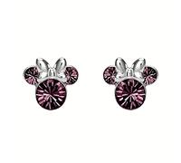 Disney Minnie Mouse Sterling Silver February Birthstone Earrings