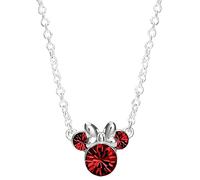 Disney Minnie Mouse Sterling Silver July Birthstone Crystal Necklace