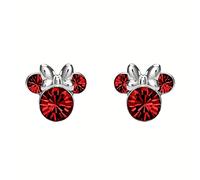 Disney Silver Minnie Red Crystal Birthstone Stud Earrings - July - F6781
