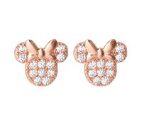 Disney Minnie Mouse Stone Set Rose Gold Plated Brass Earrings - Brass Plated