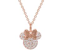 Disney Minnie Mouse Stone Set Rose Gold Plated Brass Necklace - Brass Plated