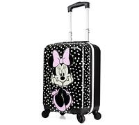 Disney Minnie Mouse Suitcase Hard Shell 49 x 33 x 22 30L Capacity 4 Spinner Wheels Extendable Handle Travel Essentials (Black, S (L49cm x W33cm - 30L)