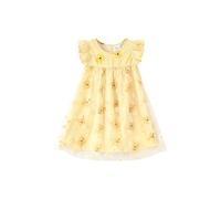 Disney Minnie Mouse Toddler Girl Leopard Panel Mesh Overlay Dress 3-10 Years, Winnie-yellow, 2 Years