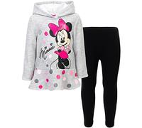 Disney Minnie Mouse Toddler Girls' 2-Piece Fleece Ruffle Hoodie & Legging Set, Grey 5T