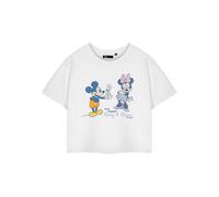 Disney Minnie Mouse True Original Mickey & Minnie Cropped Short In White White