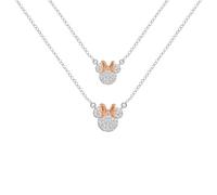 Disney Minnie Mouse Two Tone Plated CZ Stone Set Mother & Daughter Necklace Set SF00486TZWL.PH