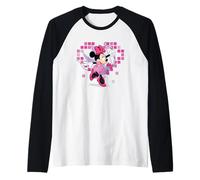 Disney Minnie Mouse Valentine's Day Cupid Pixel Heart Raglan Baseball Tee