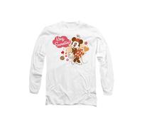 Disney Minnie Mouse Vintage Valentine's Day Hey Sweetie Long Sleeve T-Shirt, White | Size: 2XL Disney White 2XL