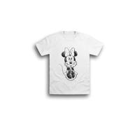 Disney Minnie Mouse White T-Shirt for Women - Classic Minnie Sketch Design Sizes S-XL (UK, Alpha, M, Regular, Regular, Standard, White)