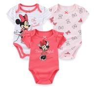 Disney Minnie Mouse Winnie the Pooh Lilo & Stitch Nightmare Before Christmas Girls 3 Pack Bodysuit for Newborn and Infants