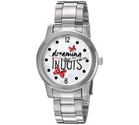 Disney Minnie Mouse Women's Silver Alloy Watch, Stainless Steel Bracelet, W002791