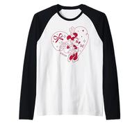 Disney Minnie Mouse XOXO Heart Coquette Valentine's Day Raglan Baseball Tee