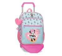 Disney Minnie My happy place School Backpack with Blue Trolley 30x38x12 cms Polyester 13,68L