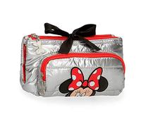 Disney Minnie My Pretty Bow Three Compartment Wallet, Gray, 21.5x11x8.5 cms, Triple Utensil Pocket