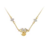 Disney Minnie Quatrefoil Gold Plated 16'' Adjustable Chain Pendant Necklace for Girls