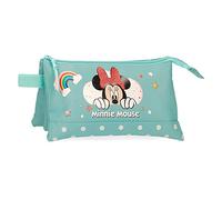 Disney Minnie Rainbow Triple Pencil Case, 22 x 12 x 5 cm
