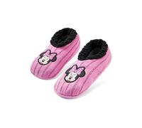 Disney Minnie Mouse Ballerina Slippers for Women & Teens UK Size 2.5-7.5, Sherpa Lining Non-Slip House Shoes, Gifts for Her (Pink Minnie Mouse, 2.5/7.5 UK)