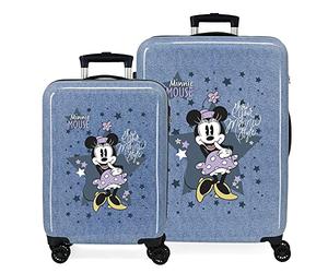 Disney Minnie Style Blue Suitcase Set 55/68 cms Rigid ABS Side Combination Lock 104L 6 kgs 4 Double Wheels Hand Luggage