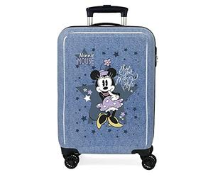 Disney Minnie Style Cabin Suitcase Blue 38x55x20 cms Rigid ABS Side Combination Lock 34L 2 kgs 4 Double Wheels Hand Luggage