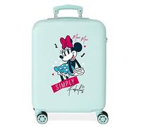 Disney Minnie Teen Cabin Suitcase Blue 38x55x20cm Rigid ABS Combination Closure Side 35L 2.5kg 4 Double Wheels