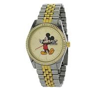 Disney MK8185 Men's Mickey Mouse Classic Two Tone Day Date 3-Hand Analog Watch, Silver, Silver, bracelet