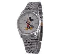 Disney MK8187 Men's Mickey Mouse Classic Silver Tone Day Date 3-Hand Analog Watch, silver, Analog Watch,Quartz Movement