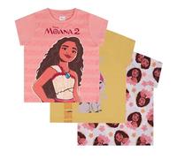 Disney Moana 2, 3 Pack T-Shirts for Girls, 100% Cotton, Multicolor, 9-10 Years: 140cm