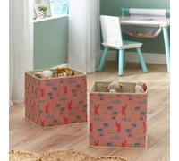 Disney Moana 2-pc Fabric Storage Boxes - Durable, Collapsible Toy Chest for Kids' Books, Treasures, and Toys - Perfect for Bedroom and Playroom Organization