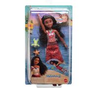 Mattel Disney Moana 2 Swimming Tautai Moana Fashion Doll & Accessories | Moana Doll in Signature Clothes with Color-Change Bodice, Kicking Legs Feature & Animal Friend, Inspired by Movie, JFF08