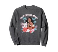 Disney Moana 2 True To Your Heart Pua Moana Tropical Logo Sweatshirt, Adult Unisex, Dark Heather Grey, X-Large