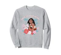 Disney Moana 2 True To Your Heart Pua Moana Tropical Logo Sweatshirt, Adult Unisex, Heather Grey, Small