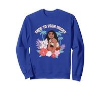 Disney Moana 2 True To Your Heart Pua Moana Tropical Logo Sweatshirt, Adult Unisex, Royal Blue, Medium