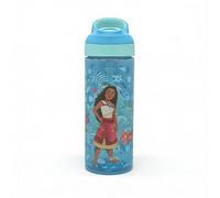 Disney Moana 600ml Kids Water Bottle with Flip Spout & Straw - BPA Free Reusable Drinks Bottle for School, Travel & Sports - Leak Resistant with Carry Loop