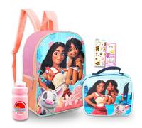 Disney Moana Backpack with Lunch Box Set - Bundle with 15" Backpack, Lunch Bag, Stickers, Water Bottle, More | Moana School Bag for Girls, Kids