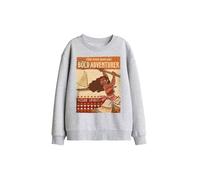 Disney Moana Bold Adventurer Kids Sweatshirt, Athletic Heather in Light Grey | Size: 12-13 Years Disney Light Grey 12-13 Years