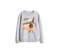 Disney Moana Born To Voyage Kids Sweatshirt, Athletic Heather in Light Grey | Size: 7-8 Years Disney Light Grey 7-8 Years
