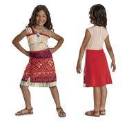 Disney Moana Costume for Kids, Official Licensed Dress Up by Disguise, Includes Multi-Colour Bandeau Style Dress with Iconic Print, Ages 7-8