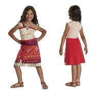 Disney Moana Costume for Kids, Official Licensed Dress Up by Disguise, Includes Multi-Colour Bandeau Style Dress with Iconic Print, Ages 7-8