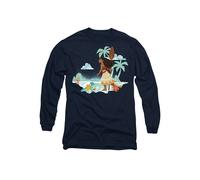 Disney Moana Flat Island Long Sleeve T-Shirt, Navy | Size: XL Disney Navy XL