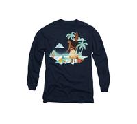 Disney Moana Flat Island Long Sleeve T-Shirt, Navy Navy L