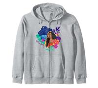 Disney Moana Follow The Stars Floral Night Sky Silhouette Zip Hoodie